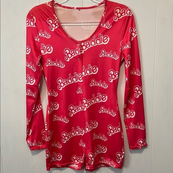 Pink Baddie' Long Sleeve Romper - Picture 1 of 7